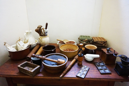 old kitchen interior table as very nice backgroundのeditorial素材