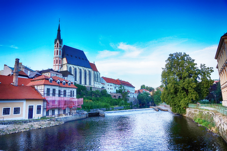 Cesky Krumlov church in this old czech townのeditorial素材
