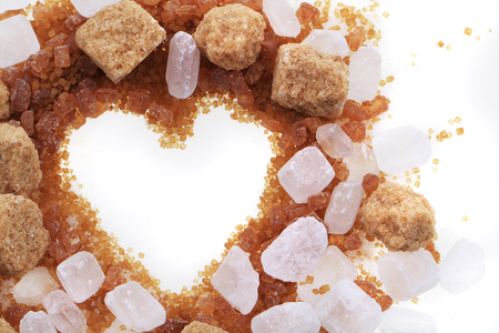 brown and white heart sugar texture as very nice backgroundの写真素材