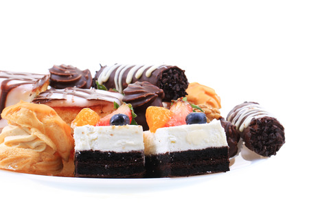 typical czech desserts isolated on the white backgroundの写真素材