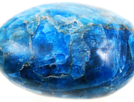 blue apatite mineral isolated on the white backgroundの写真素材