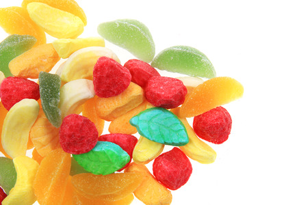 jelly candies isolated on the white backgroundの写真素材