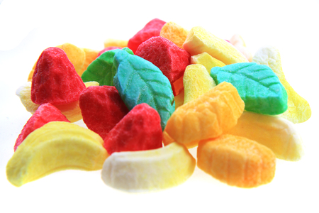 jelly candies isolated on the white backgroundの写真素材