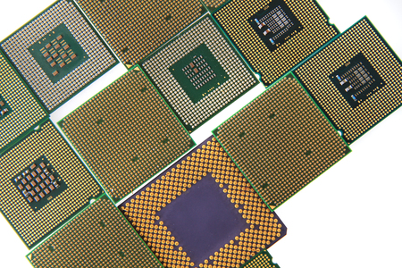 cpu micropocessors isolated on the white background
