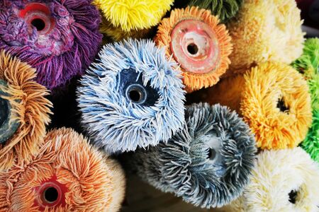 color paint cylinder brushes as very nice backgroundの写真素材