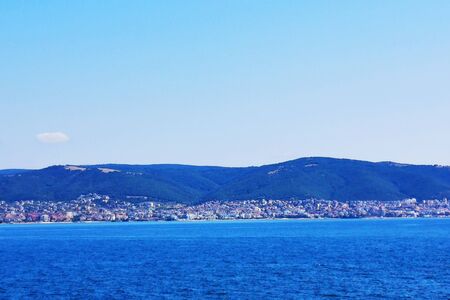 Bulgarian Black sea in old Nessebar in Bulgariaの写真素材
