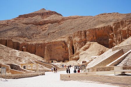 valley of kings in the Egypt with blue sky  
