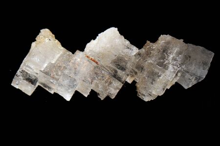 salt crystal mineral isolated on the black backgroundの写真素材