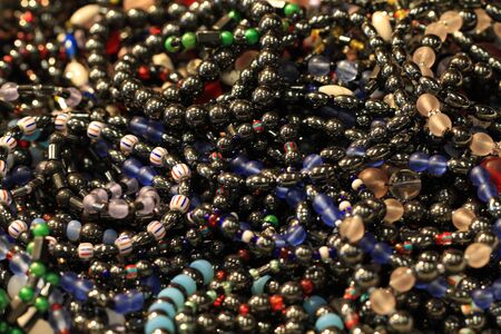 necklace collection mineral texture as very nice backgroundの写真素材