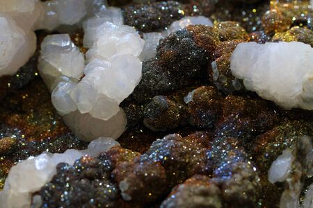 calcite and pyrite mineral texture as very nice backgroundの写真素材