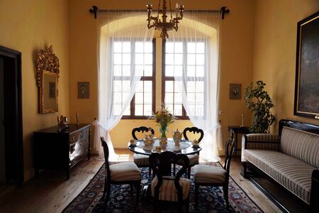 old telc castle interior as very nice tourist placeのeditorial素材