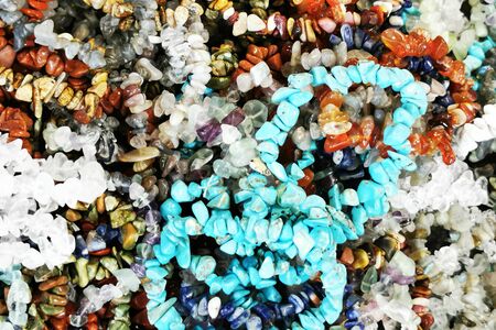 necklace collection mineral texture as very nice backgroundの写真素材