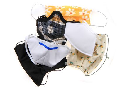 collection of  czech respirators against coronavirus isolated on the white backgroundの写真素材