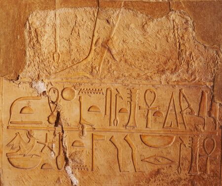 hieroglyph in temple of queen hatsepsut in egypt