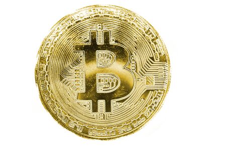 bitcoin coin isolated on the white backgroundの写真素材