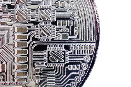 bitcoin coin isolated on the white backgroundの写真素材