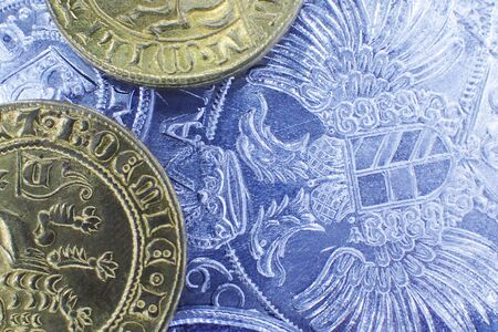 background from very old czech coins as nice background
