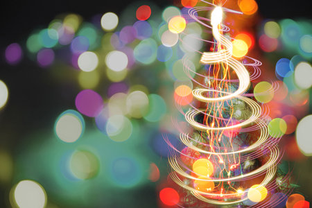 christmas tree from the lights as nice holiday symbol