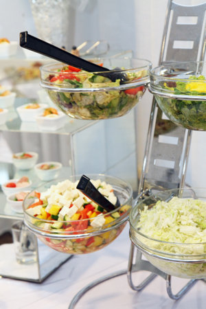 fresh vegetable salad as spring gourmet foodの写真素材