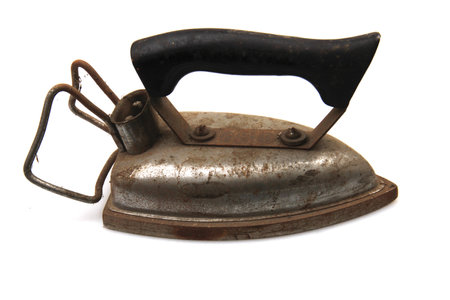 old iron isolated on the white backgroundの写真素材