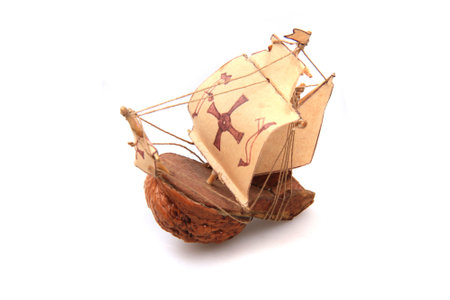 boat from nut isolated on the white background