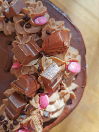 sweet chocolate cake as very nice food background