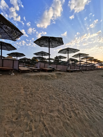 Egypt beach Red Sea Makadi Bay in the morning