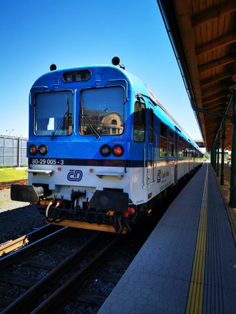 Ostrava Svinov, Czech republic - January 05th 2020 - photo of train station with Regiopanther train