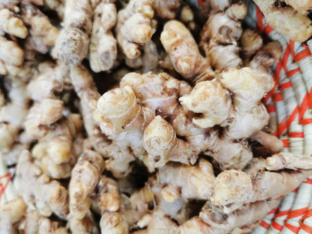 ginger root texture as very nice backgroundの写真素材
