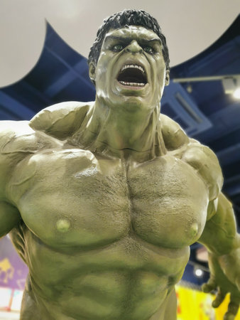 Prague, Czech republic - April 21st 2024 - Playground toy shop - hulk figurine