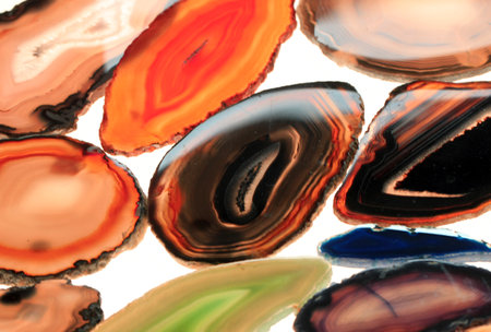 color agate mineral collection as very nice background