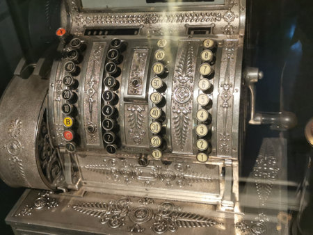 old cash register as very nice technology background