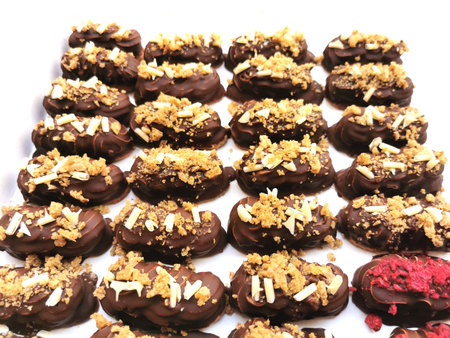small chocolate desserts as very nice background