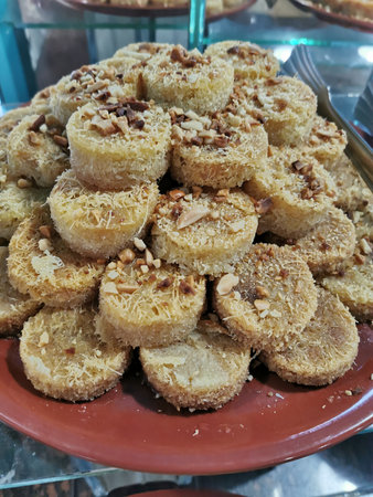 Egyptian delicious desserts as nice gourmet background