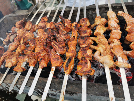 grilled chicken legs as very nice food background