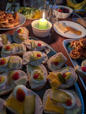 Czech New Year's Eve food as nice background