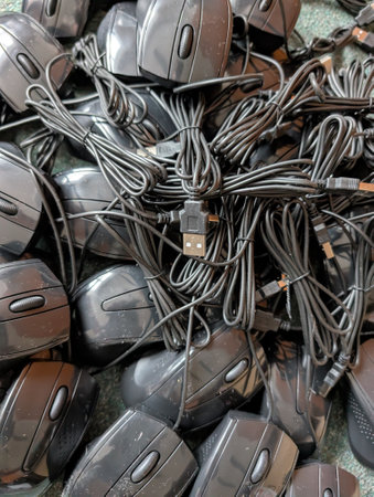 many computer mice as nice technology backgroundの写真素材