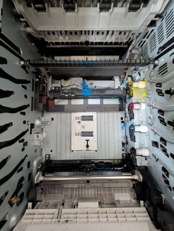 color laser printer inside as nice technology background