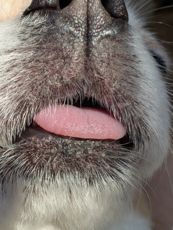 nice funny detail of small chihuahua headの写真素材