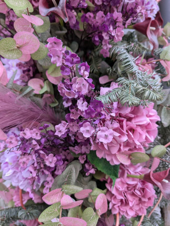 violet flowers as very nice backgroundの写真素材