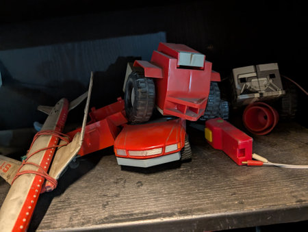 old retro toys as very nice backgroundの写真素材