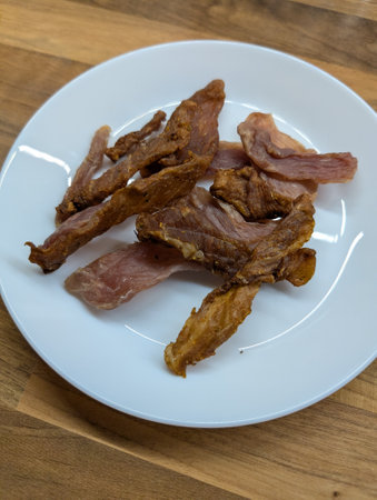 home made dried meat as very nice food backgroundの写真素材