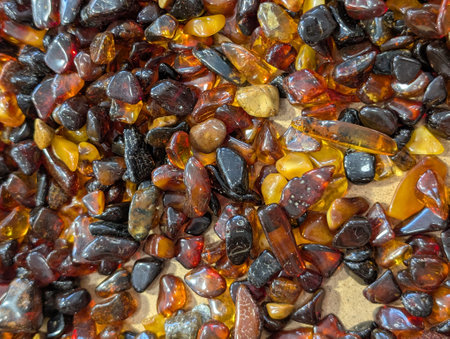 true amber mineral stones as very nice backgroundの写真素材