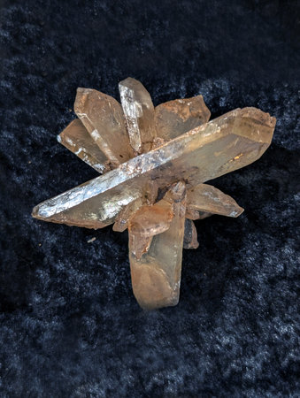 gypsum mineral crystal isolated on the black backgroundの写真素材