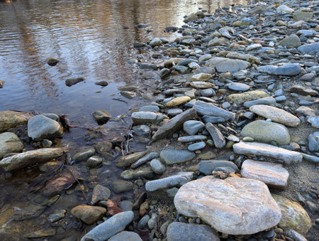nice rocks in the river and nice natural landscapeの写真素材
