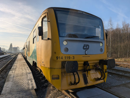 small Czech train 814-075 Regionovaの写真素材