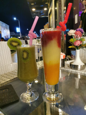 fruit drinks as very nice food backgroundの写真素材