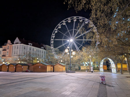 Ostrava city Christmas at Masaryk Square in the Decemberの写真素材