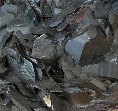 black hematite mineral as nice natural backgroundの写真素材