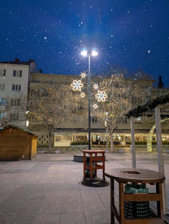 Ostrava city Christmas at Masaryk Square in the Decemberの写真素材